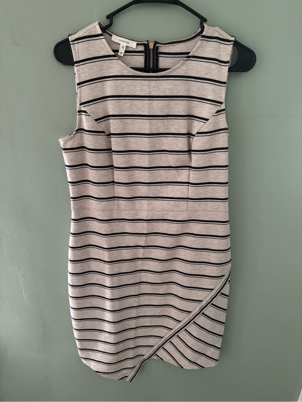 Maurices White and Black Striped Sleeveless Mini Dress